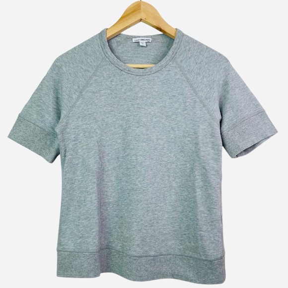 Standard James Perse Gray Short Sleeve Raglan French Terry Sweatshirt Top Size S - Picture 1 of 14